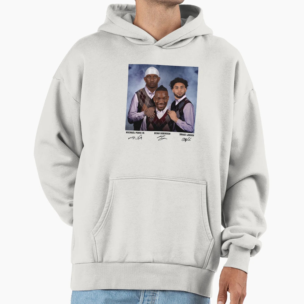 BR Michael Penix Jr Drake London Hoodie - Minimalist Print for Adults - T-Shirt, Sweatshirt, Hoodie