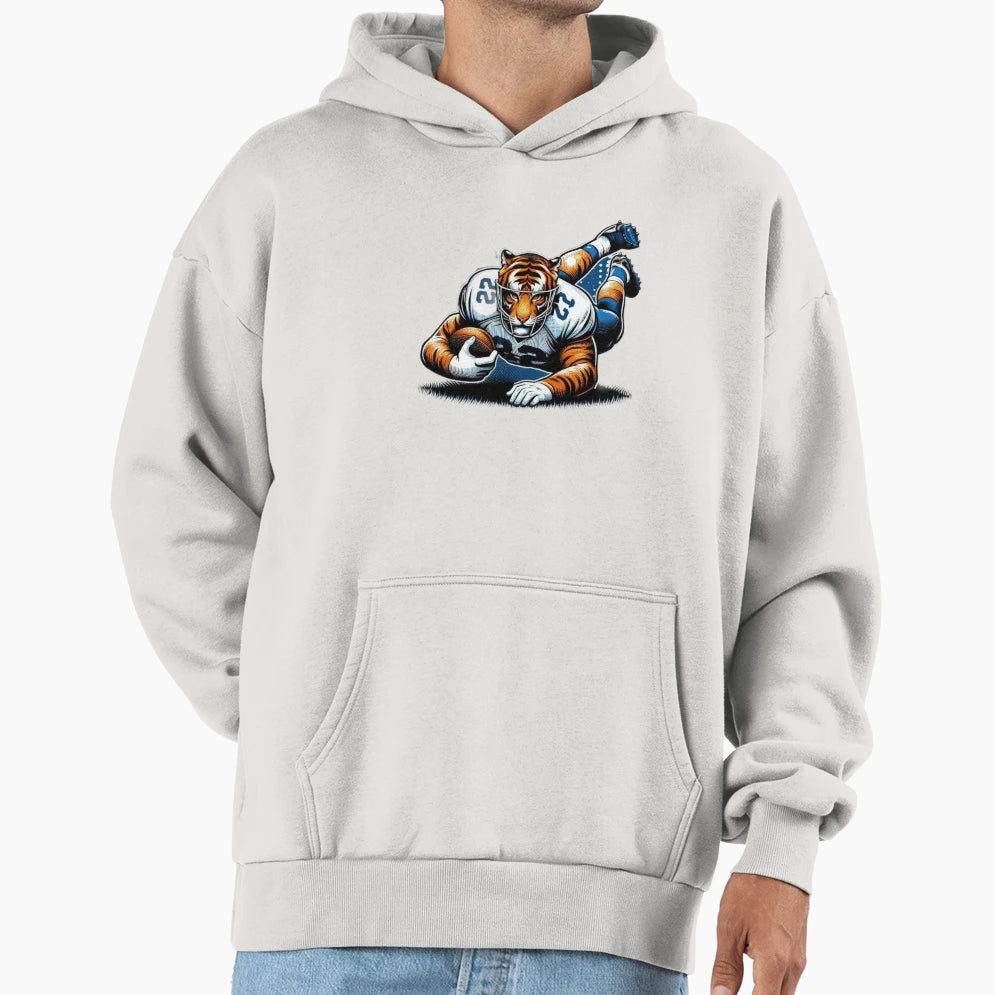 American Football Tiger Player Rugby Hoodie - Custom Art Print Unisex - T-Shirt, Sweatshirt, Hoodie