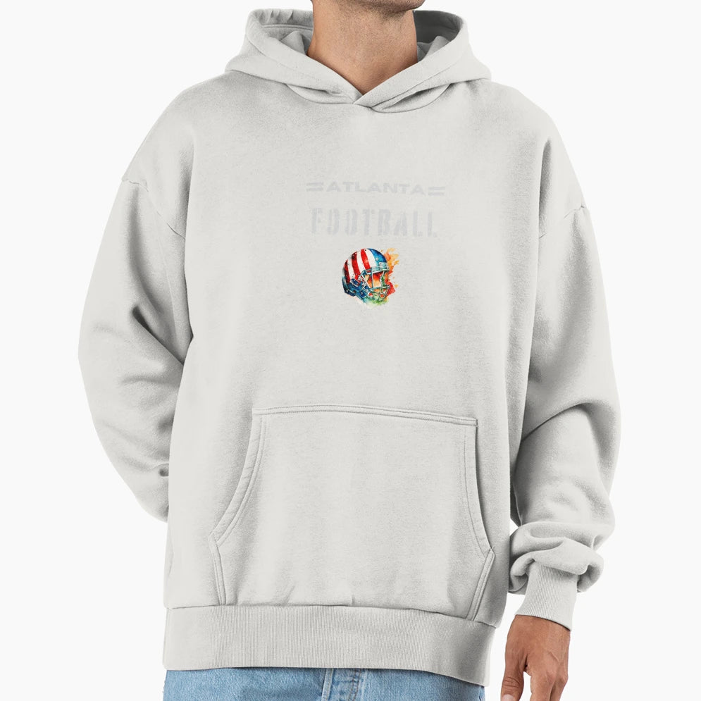 Atlanta Football Usa Flag Helmet Hoodie - Minimalist Print Men Women - T-Shirt, Sweatshirt, Hoodie