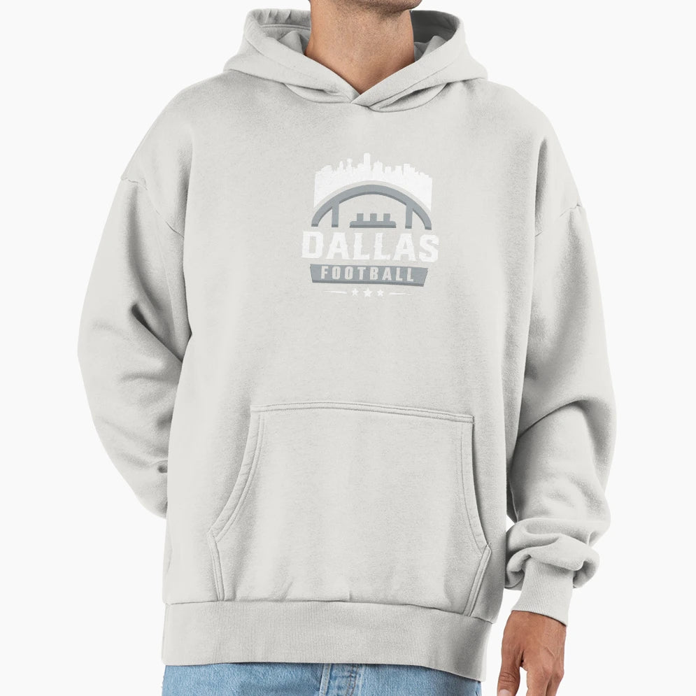 Dallas Football Stars City Skyline Hoodie - Aesthetic Graphic for Adults - T-Shirt, Sweatshirt, Hoodie