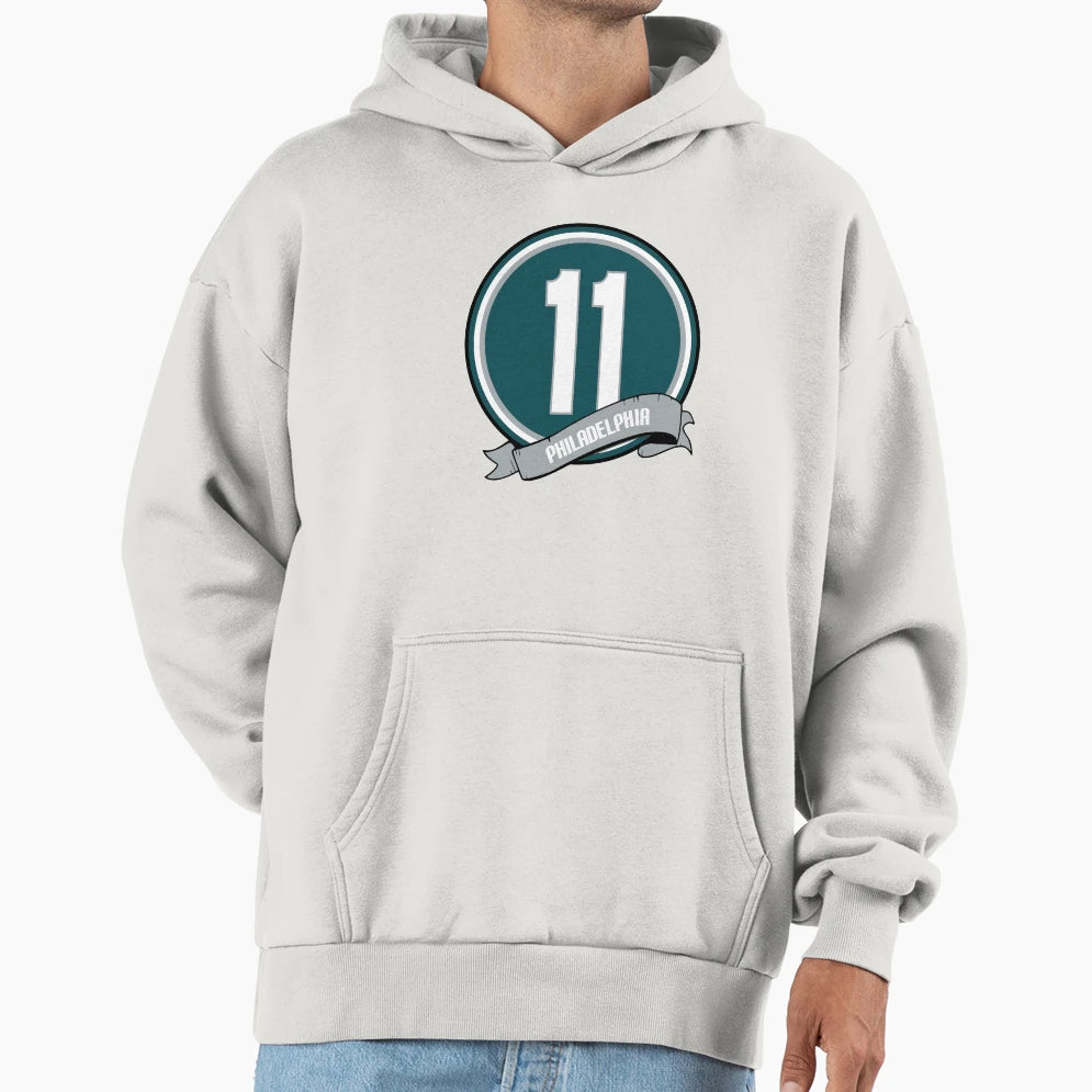 Philadelphia 11 Banner Circle Hoodie - Minimalist Print Unisex - T-Shirt, Sweatshirt, Hoodie