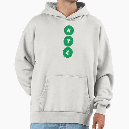 Nyc Green Vertical Hoodie - Minimalist Print for Adults - T-Shirt, Sweatshirt, Hoodie