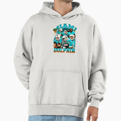 Miami Dolphins Bootleg Hoodie - Novelty Apparel for Adults - T-Shirt, Sweatshirt, Hoodie