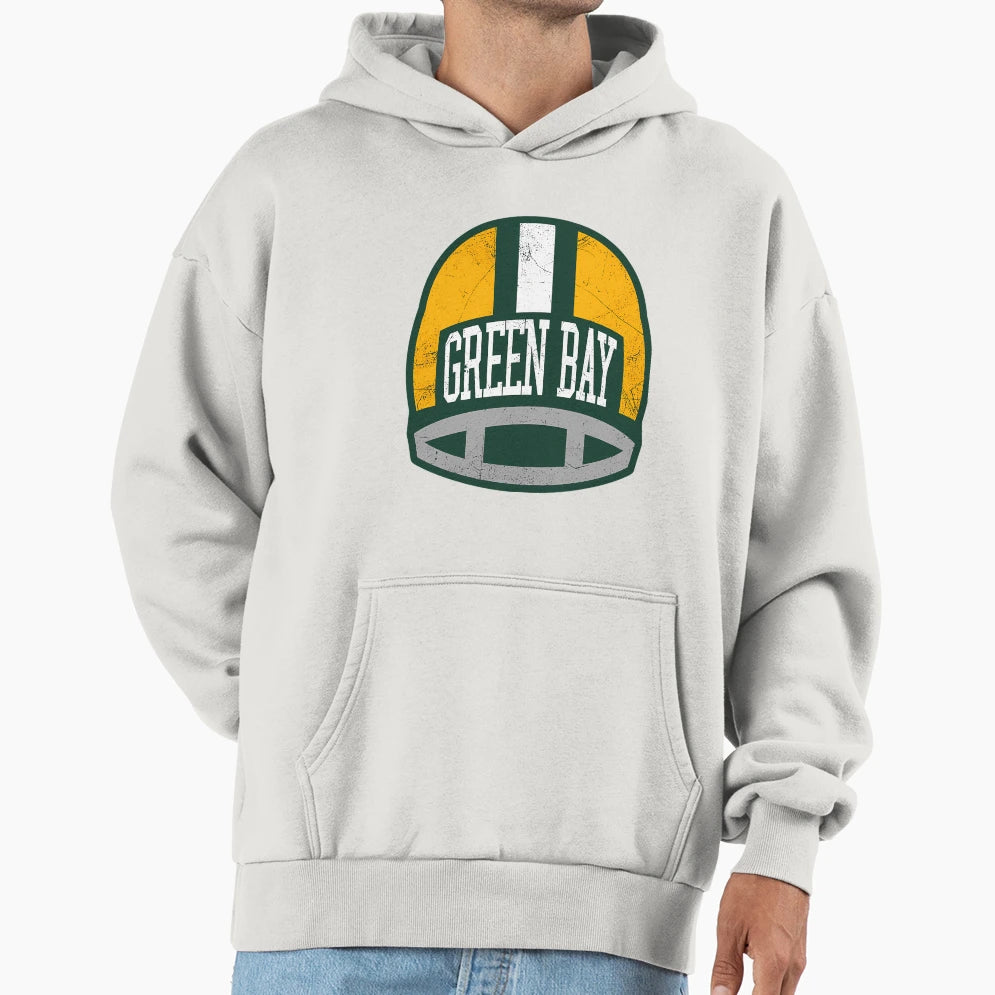 Green Bay Helmet Green Hoodie - Unique Graphic Unisex - T-Shirt, Sweatshirt, Hoodie