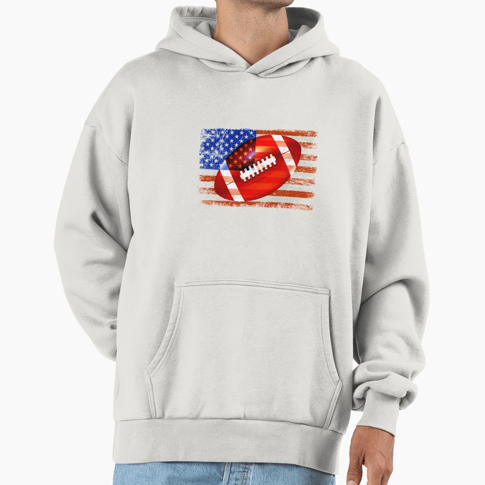 American Football Usa America Sport Flag Hoodie - Unique Graphic Men Women - T-Shirt, Sweatshirt, Hoodie
