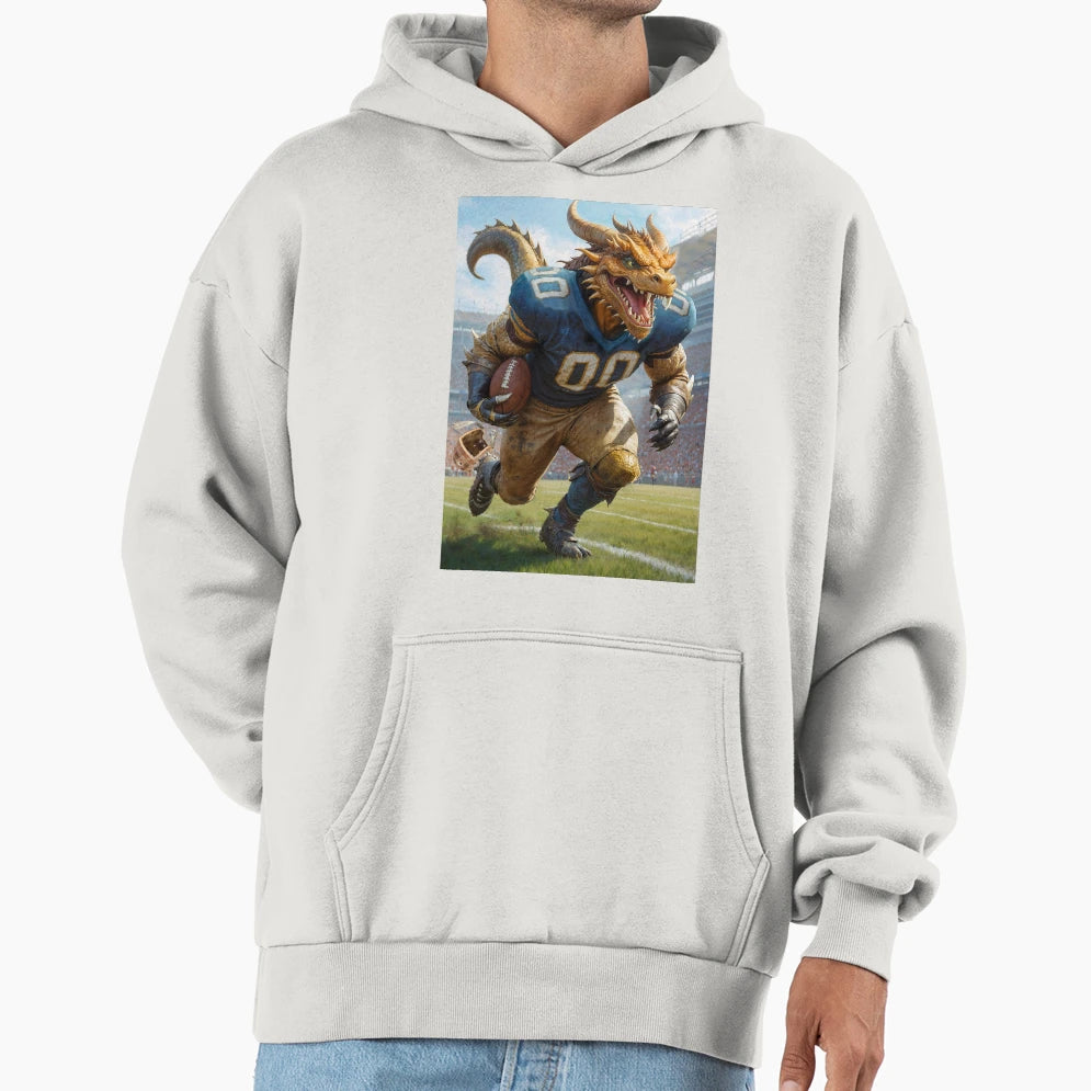 Old School Gridiron Dragon Mascot Hoodie - Fun Novelty Design Unisex - T-Shirt, Sweatshirt, Hoodie