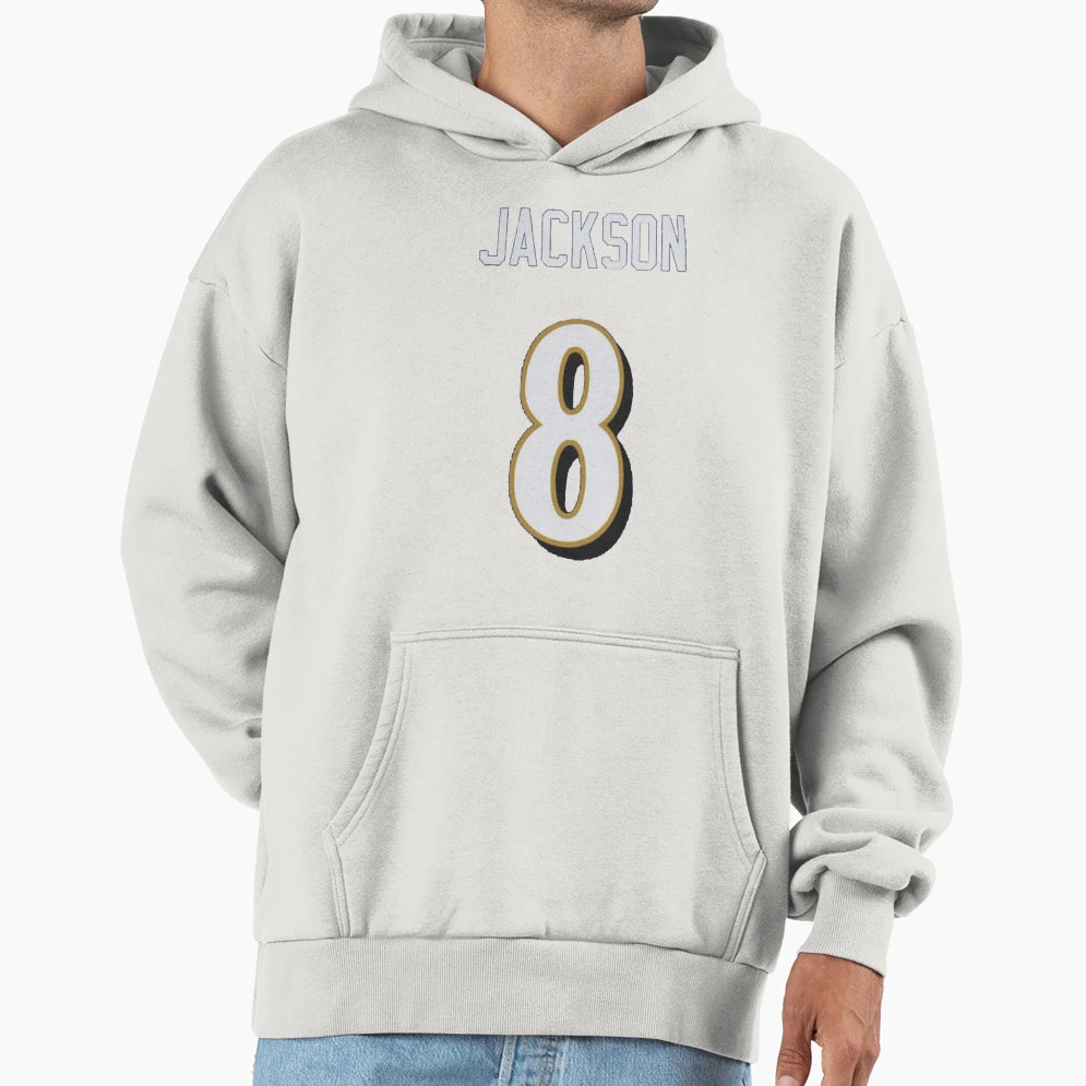 LJ Baltimore Ravens 8 Jersey Hoodie - Custom Art Print Unisex - T-Shirt, Sweatshirt, Hoodie