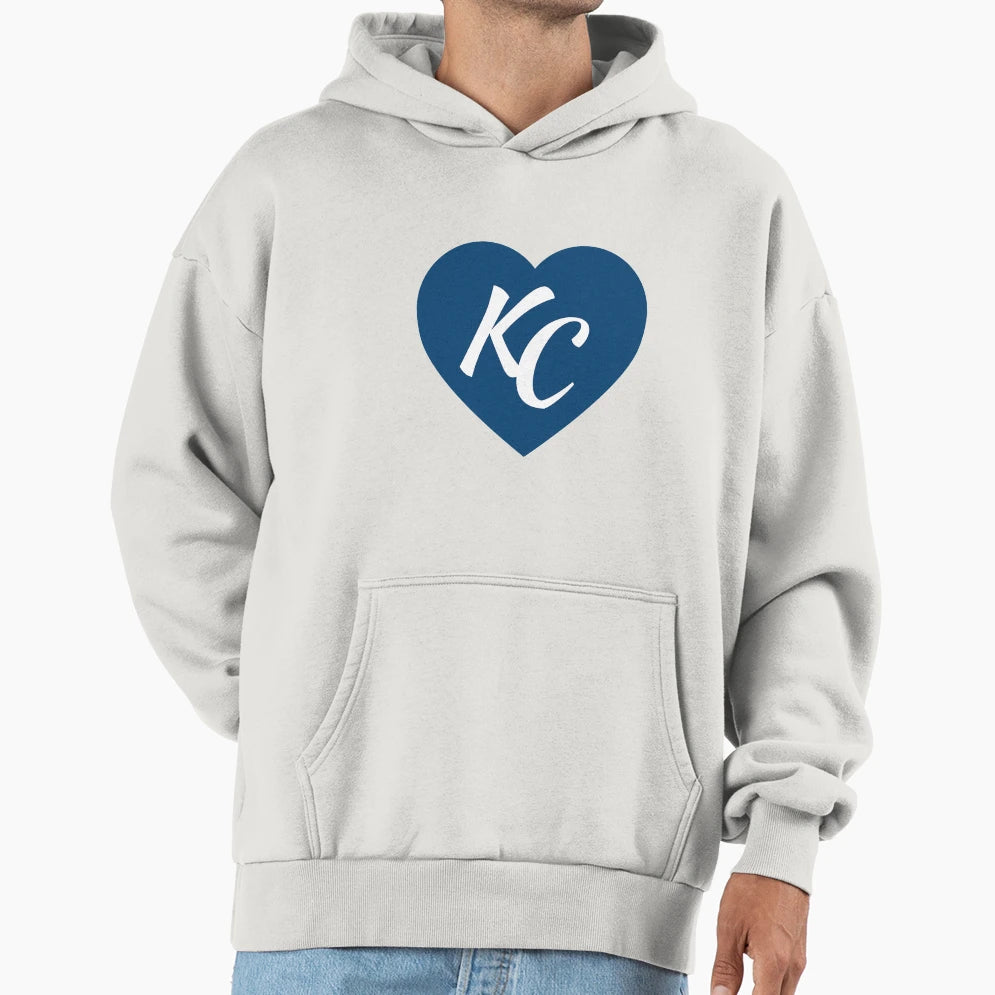 Royal Blue Kc Heart I Love Kansas City Hoodie - Custom Art Print Men Women - T-Shirt, Sweatshirt, Hoodie