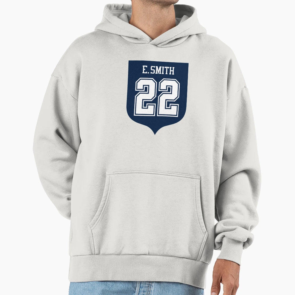 Emmitt Smith 22 Emblem Hoodie - Casual Everyday Wear Men Women - T-Shirt, Sweatshirt, Hoodie