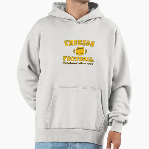 Emerson Football Undefeated College Hoodie - Fun Novelty Design Men Women - T-Shirt, Sweatshirt, Hoodie