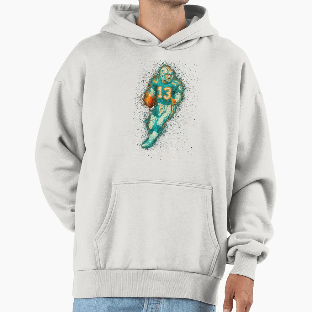 Dan Marino 13 Miami Dolphins Art Aqua Hoodie - Minimalist Print Men Women - T-Shirt, Sweatshirt, Hoodie
