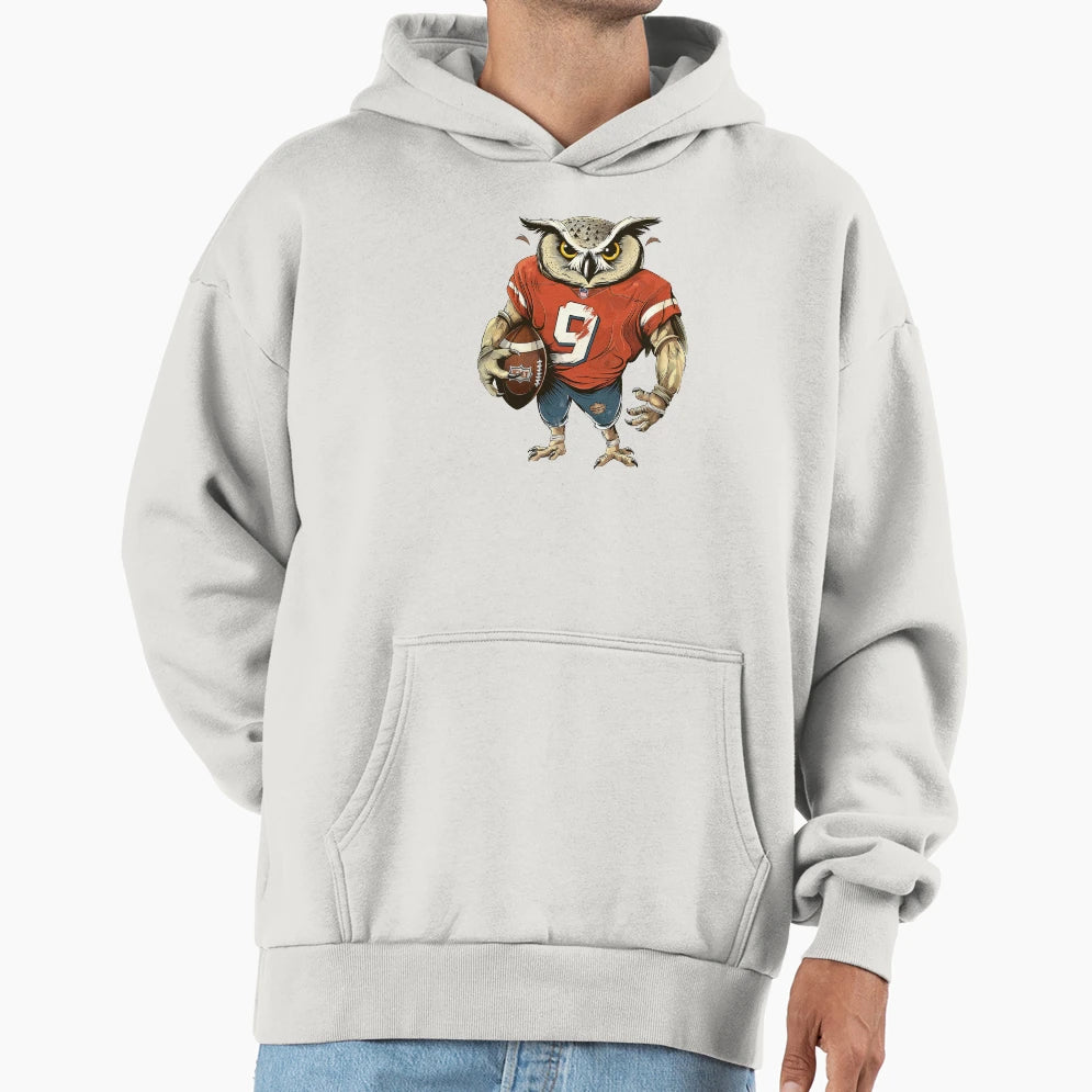 Owl Football Hoodie - Unique Graphic Unisex - T-Shirt, Sweatshirt, Hoodie