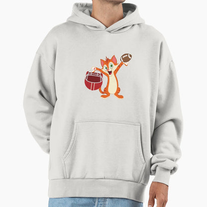 Football Cat Hoodie - Minimalist Print for Adults - T-Shirt, Sweatshirt, Hoodie