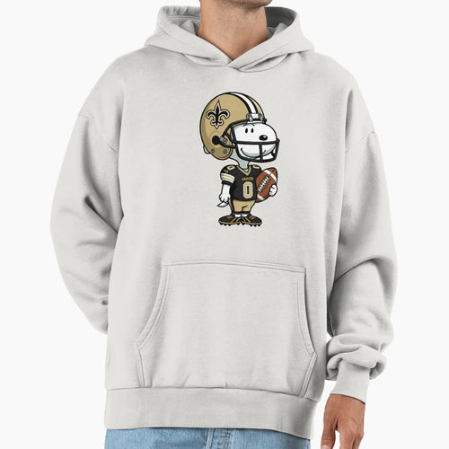 Snoopy Holding Football New Orleans Jersey Hoodie - Custom Art Print Unisex - T-Shirt, Sweatshirt, Hoodie
