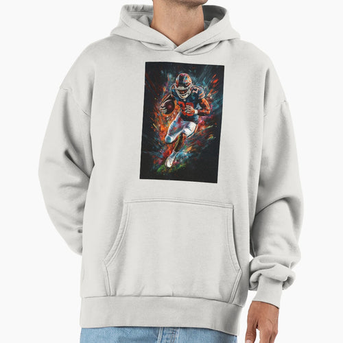 American Footballer Vibrant Colours Hoodie - Minimalist Print for Adults - T-Shirt, Sweatshirt, Hoodie