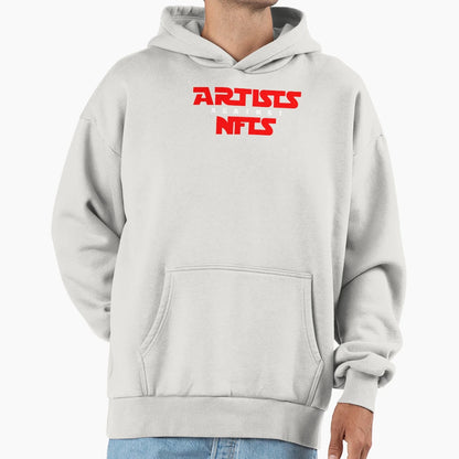 Artists Against Nfts Red Hoodie - Trendy Graphic Men Women - T-Shirt, Sweatshirt, Hoodie