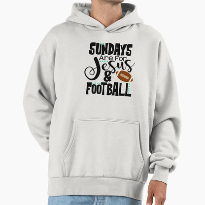 Sundays Are Jesus Football Hoodie - Trendy Graphic Unisex - T-Shirt, Sweatshirt, Hoodie