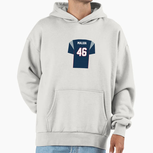 Cassh Maluia Patriots Jersey Hoodie - Novelty Apparel Unisex - T-Shirt, Sweatshirt, Hoodie