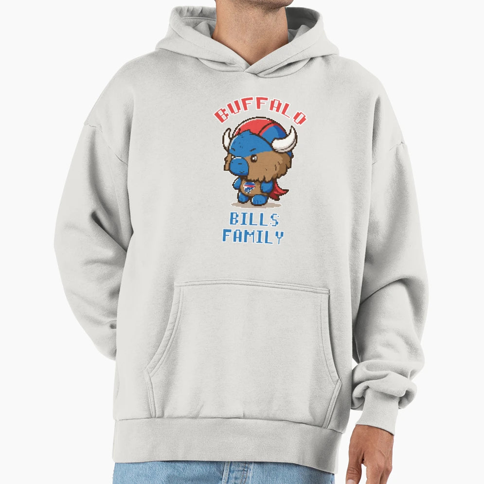 Buffalo Bills Mascot Family Hoodie - Minimalist Print Unisex - T-Shirt, Sweatshirt, Hoodie