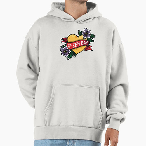 Gb Heart Traditional Large Hoodie - Minimalist Print Unisex - T-Shirt, Sweatshirt, Hoodie