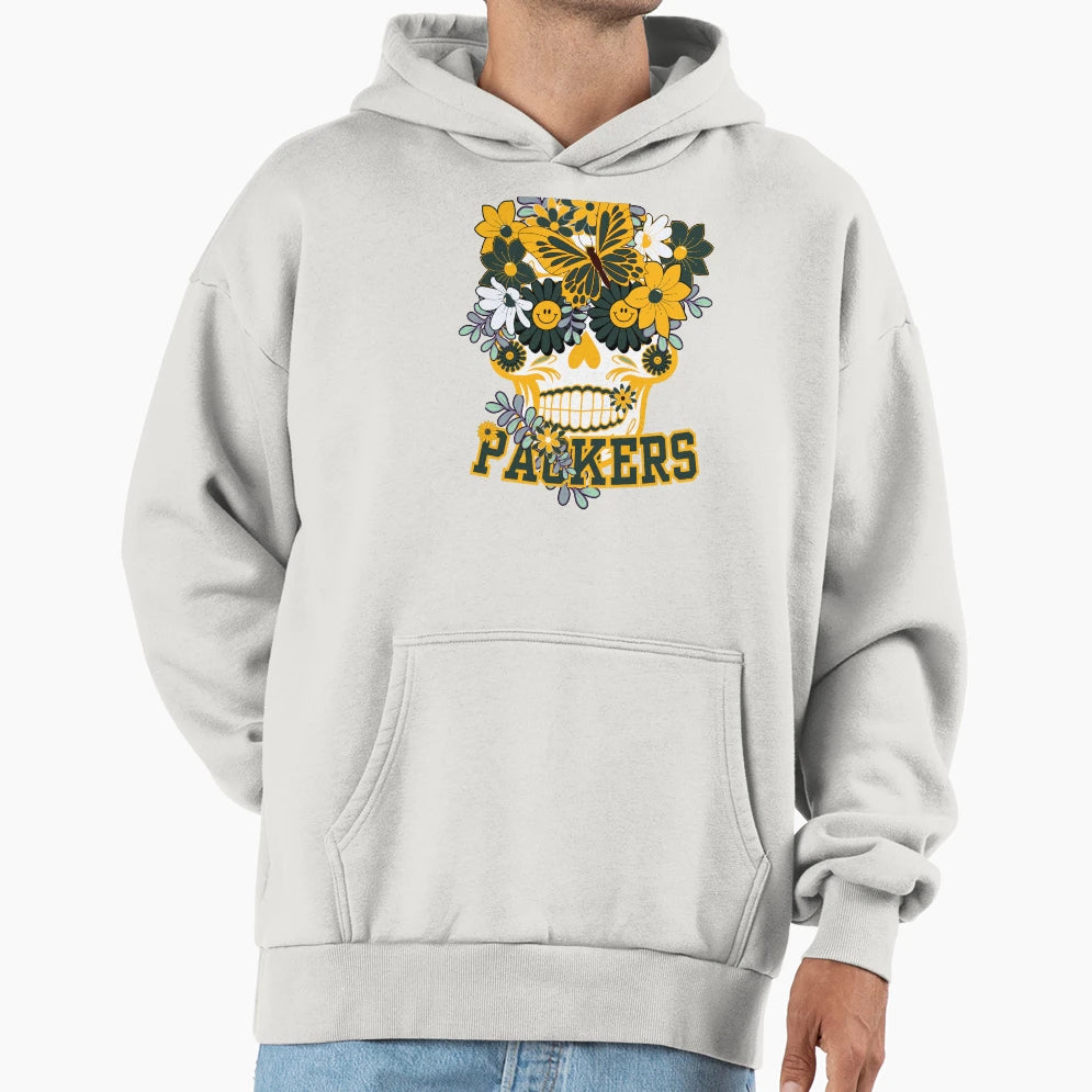 Green Bay Packers Scull Hoodie - Graphic Print Men Women - T-Shirt, Sweatshirt, Hoodie