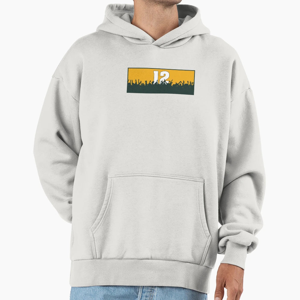 Cheering Green Bay 12 Hoodie - Graphic Print for Adults - T-Shirt, Sweatshirt, Hoodie