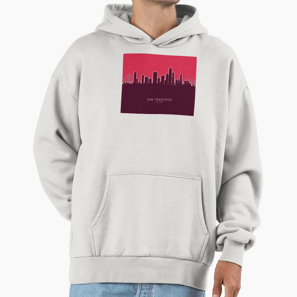 San Francisco California Skyline Hoodie - Aesthetic Graphic Unisex - T-Shirt, Sweatshirt, Hoodie