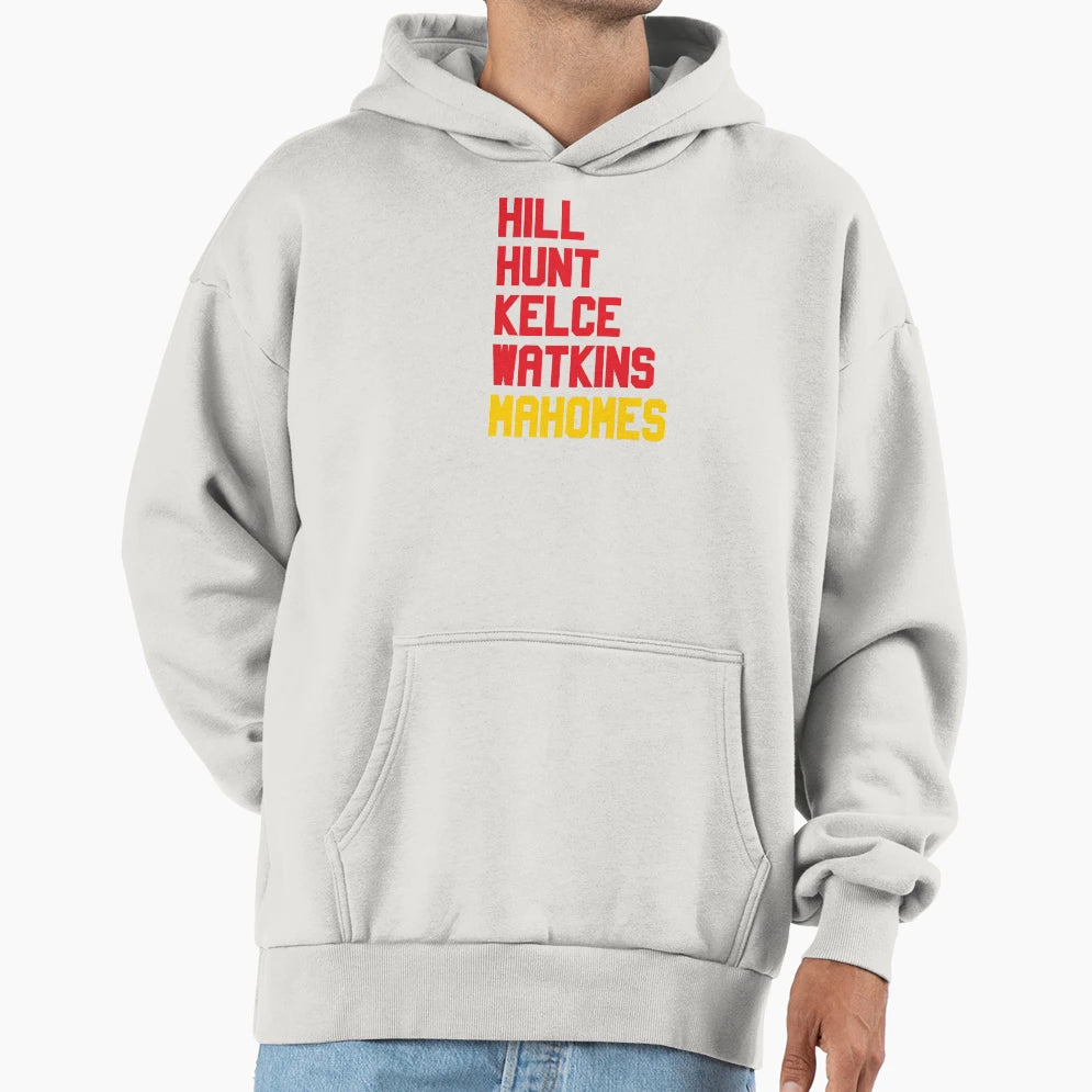 Hunt Kelce Watking And Mahomes Best Hoodie - Trendy Graphic for Adults - T-Shirt, Sweatshirt, Hoodie