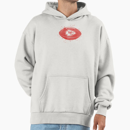 Chiefs Watercolor Football Hoodie - Casual Everyday Wear Unisex - T-Shirt, Sweatshirt, Hoodie
