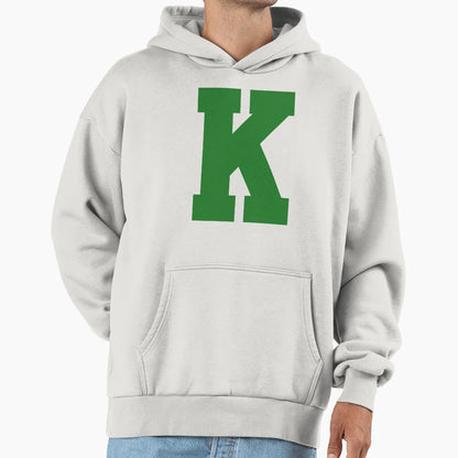 Alphabet Green K Sports Letter K Hoodie - Streetwear Style for Adults - T-Shirt, Sweatshirt, Hoodie