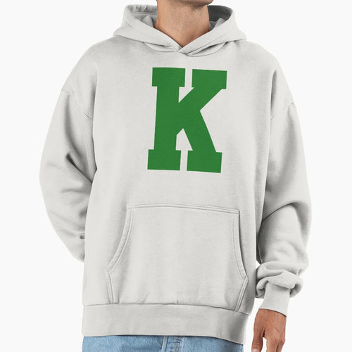 Alphabet Green K Sports Letter K Hoodie - Streetwear Style for Adults - T-Shirt, Sweatshirt, Hoodie