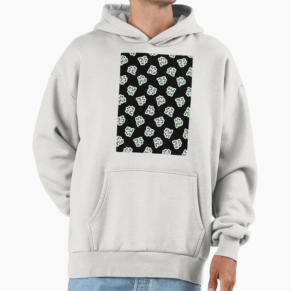 Punk Rock Text Background Pattern Hoodie - Unique Graphic for Adults - T-Shirt, Sweatshirt, Hoodie