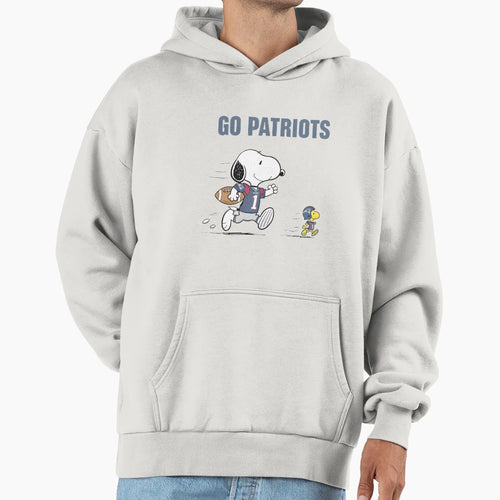 Snoopy Running Football Go Patriots Hoodie - Fun Novelty Design for Adults - T-Shirt, Sweatshirt, Hoodie