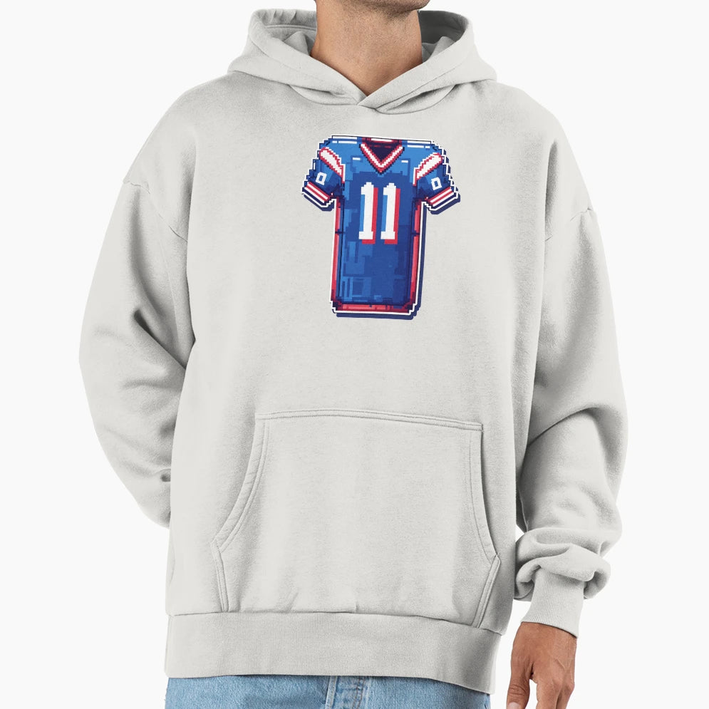 Pixel Football Jersey Icon Number 11 Hoodie - Aesthetic Graphic Unisex - T-Shirt, Sweatshirt, Hoodie