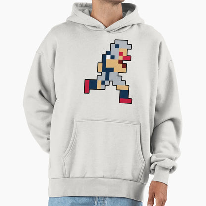 8 Bit New England Pixel Football Player Hoodie - Graphic Print Men Women - T-Shirt, Sweatshirt, Hoodie
