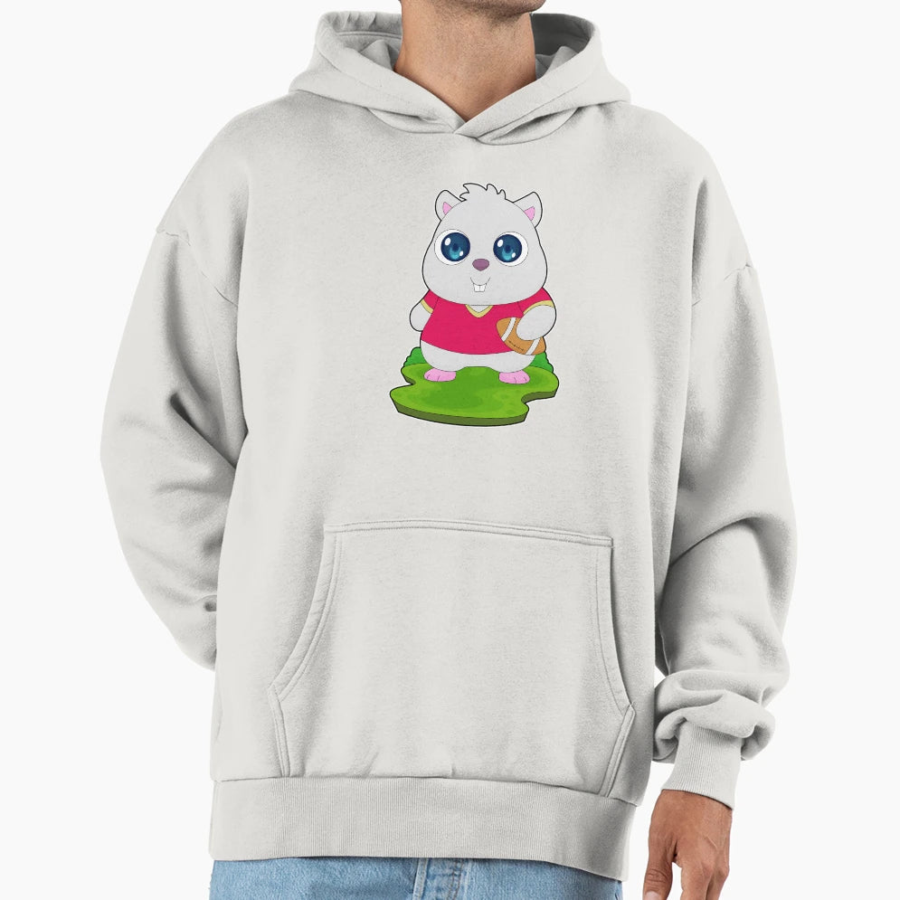 Hamster American Football Sports Hoodie - Fun Novelty Design for Adults - T-Shirt, Sweatshirt, Hoodie
