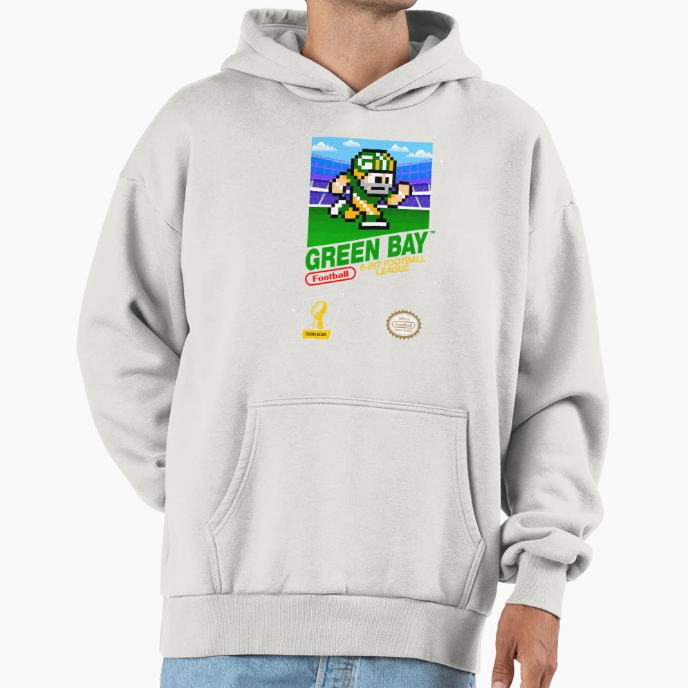 Green Bay Packers 8Bit Videogames Hoodie - Casual Everyday Wear for Adults - T-Shirt, Sweatshirt, Hoodie