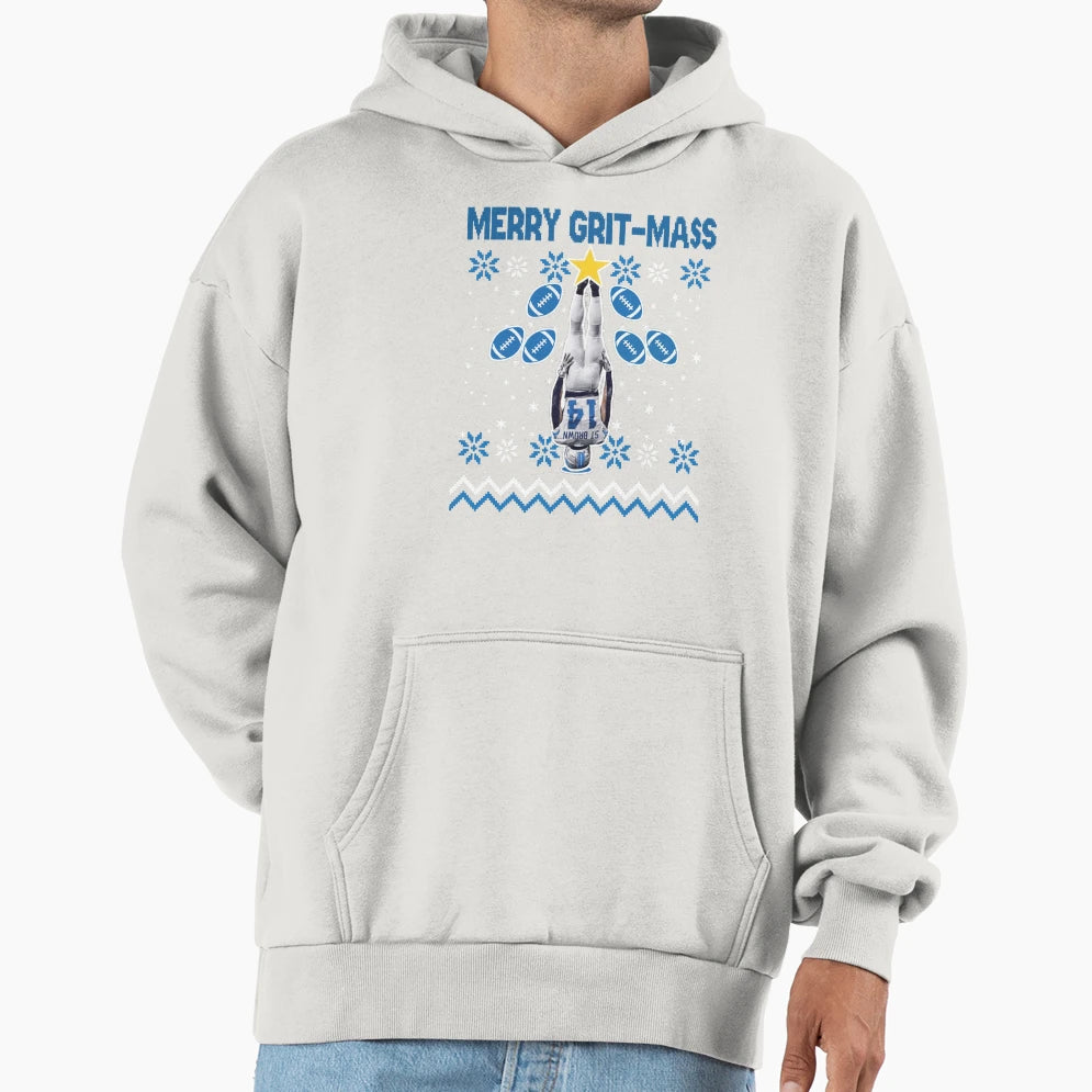Amon Ra St Brown Funny Merry Grit Mas Hoodie - Graphic Print Unisex - T-Shirt, Sweatshirt, Hoodie
