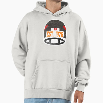 Tampa Bay Throwback Football Helmet Hoodie - Custom Art Print for Adults - T-Shirt, Sweatshirt, Hoodie