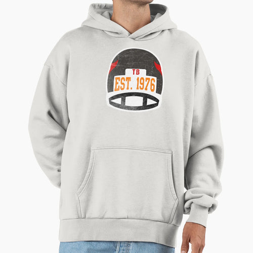 Tampa Bay Throwback Football Helmet Hoodie - Custom Art Print for Adults - T-Shirt, Sweatshirt, Hoodie