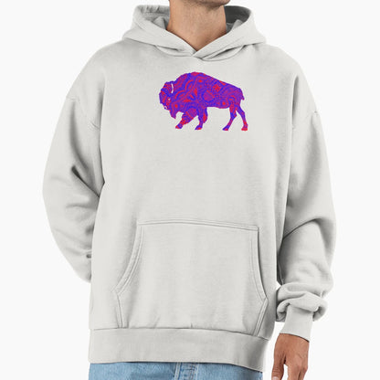 Zentangles Buffalo Hoodie - Fun Novelty Design for Adults - T-Shirt, Sweatshirt, Hoodie