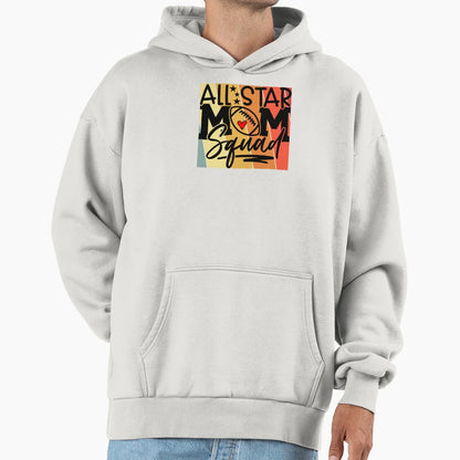 All Star Football Mom Squad Colorful Hoodie - Minimalist Print Unisex - T-Shirt, Sweatshirt, Hoodie