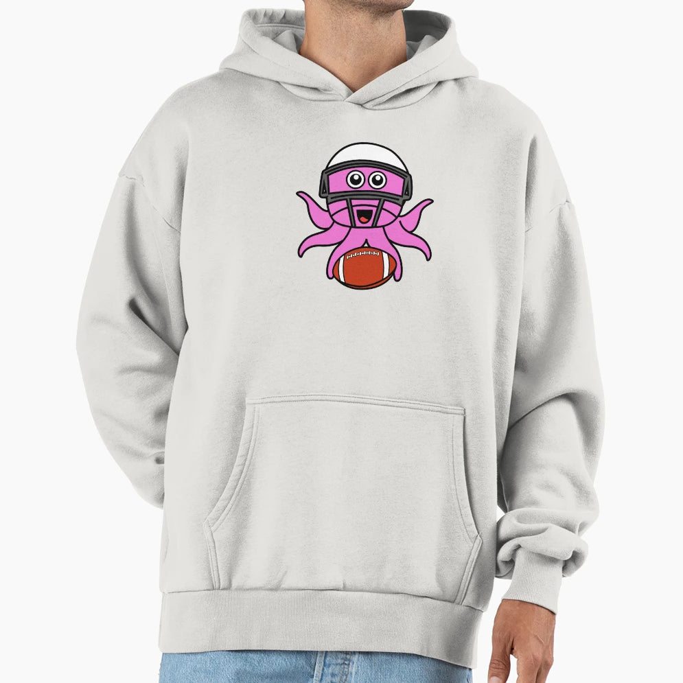 Octopia Art American Football Hoodie - Fun Novelty Design for Adults - T-Shirt, Sweatshirt, Hoodie
