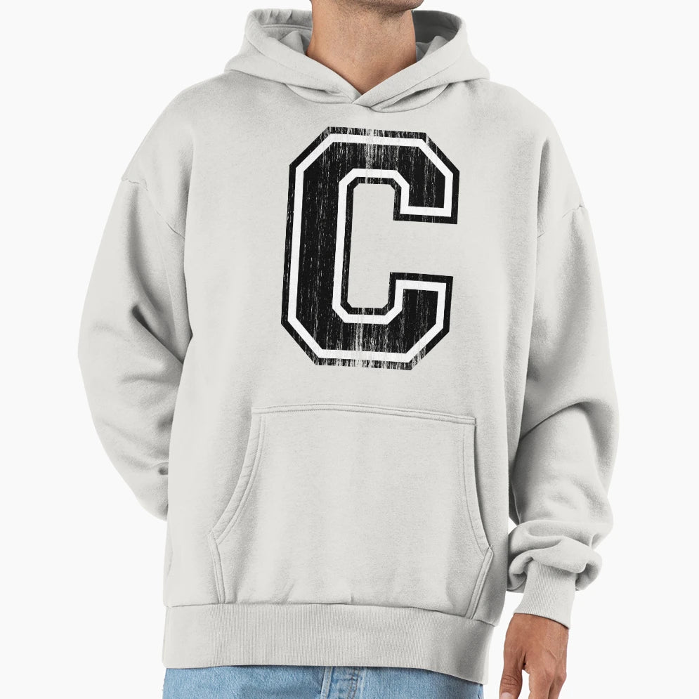 Big Varsity Letter C Hoodie - Aesthetic Graphic Unisex - T-Shirt, Sweatshirt, Hoodie