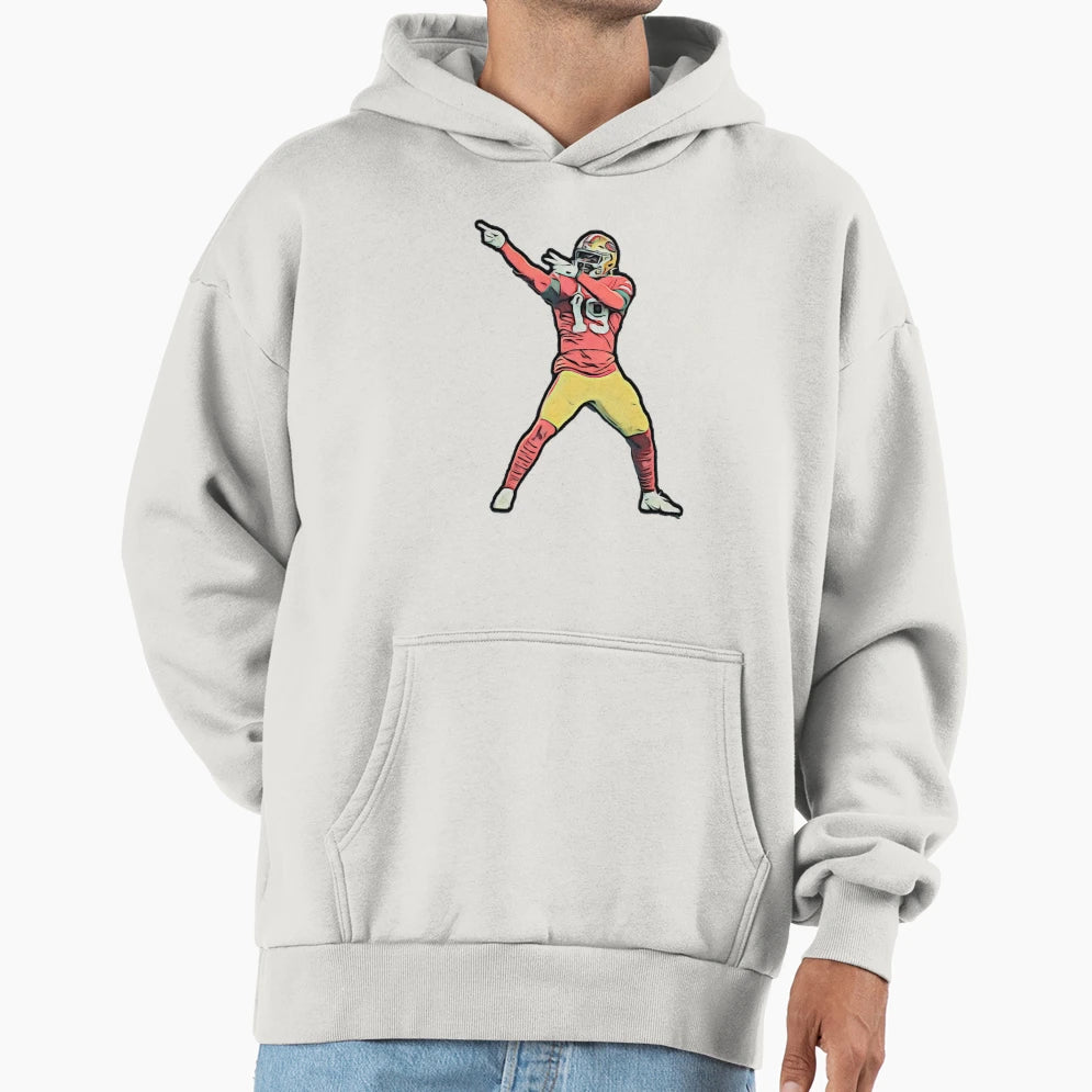 DS 49Ers Wide Receiver Bold Cartoon Hoodie - Minimalist Print for Adults - T-Shirt, Sweatshirt, Hoodie
