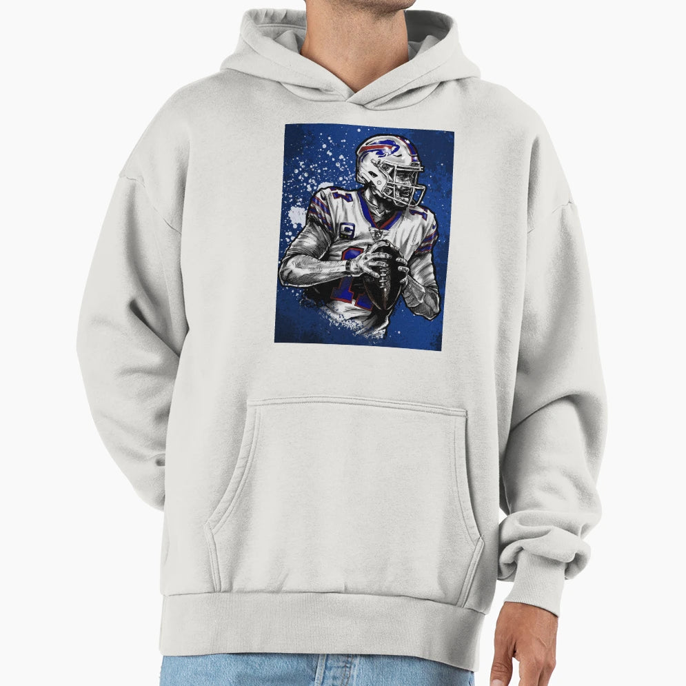 Qb Ready To Throw Full Hoodie - Novelty Apparel for Adults - T-Shirt, Sweatshirt, Hoodie