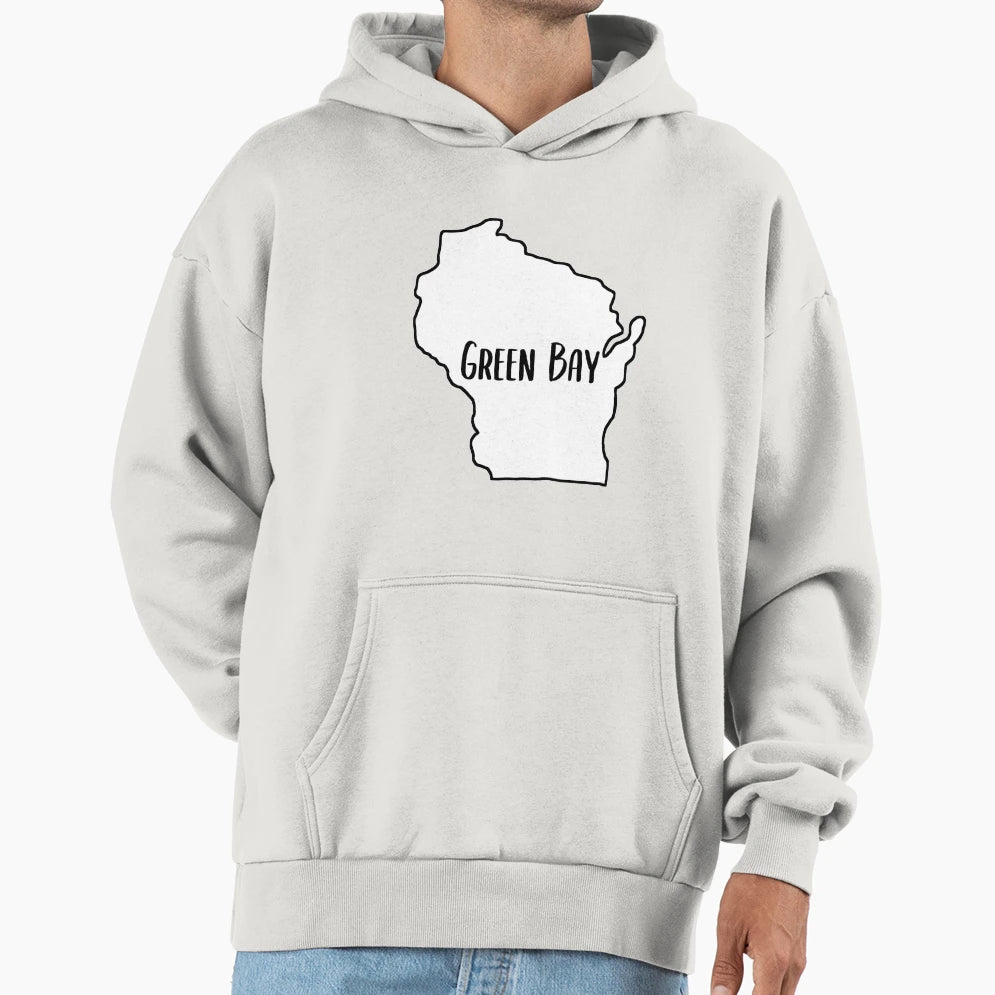 Green Bay Wisconsin Lettering Hoodie - Graphic Print Unisex - T-Shirt, Sweatshirt, Hoodie