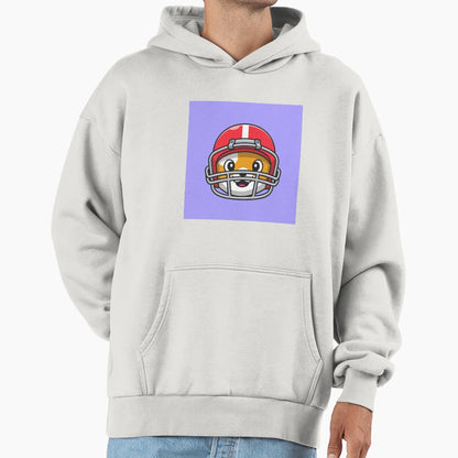 Fearless Feline Cat Rugby Helmet Hoodie - Fun Novelty Design Men Women - T-Shirt, Sweatshirt, Hoodie