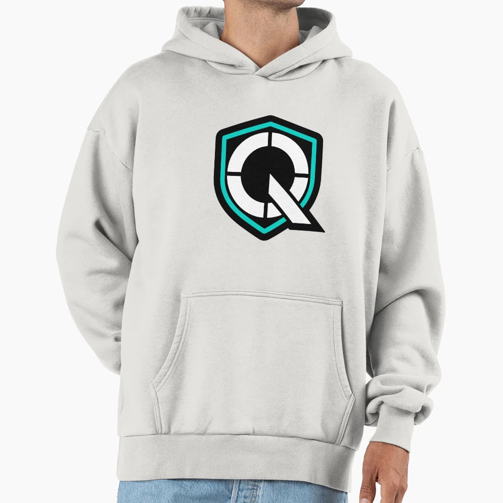 Illustration Letter Q Esports Shield Hoodie - Novelty Apparel for Adults - T-Shirt, Sweatshirt, Hoodie