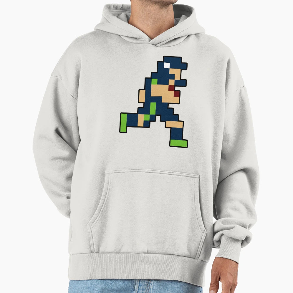 8 Bit Seattle Pixel Football Player Hoodie - Streetwear Style for Adults - T-Shirt, Sweatshirt, Hoodie